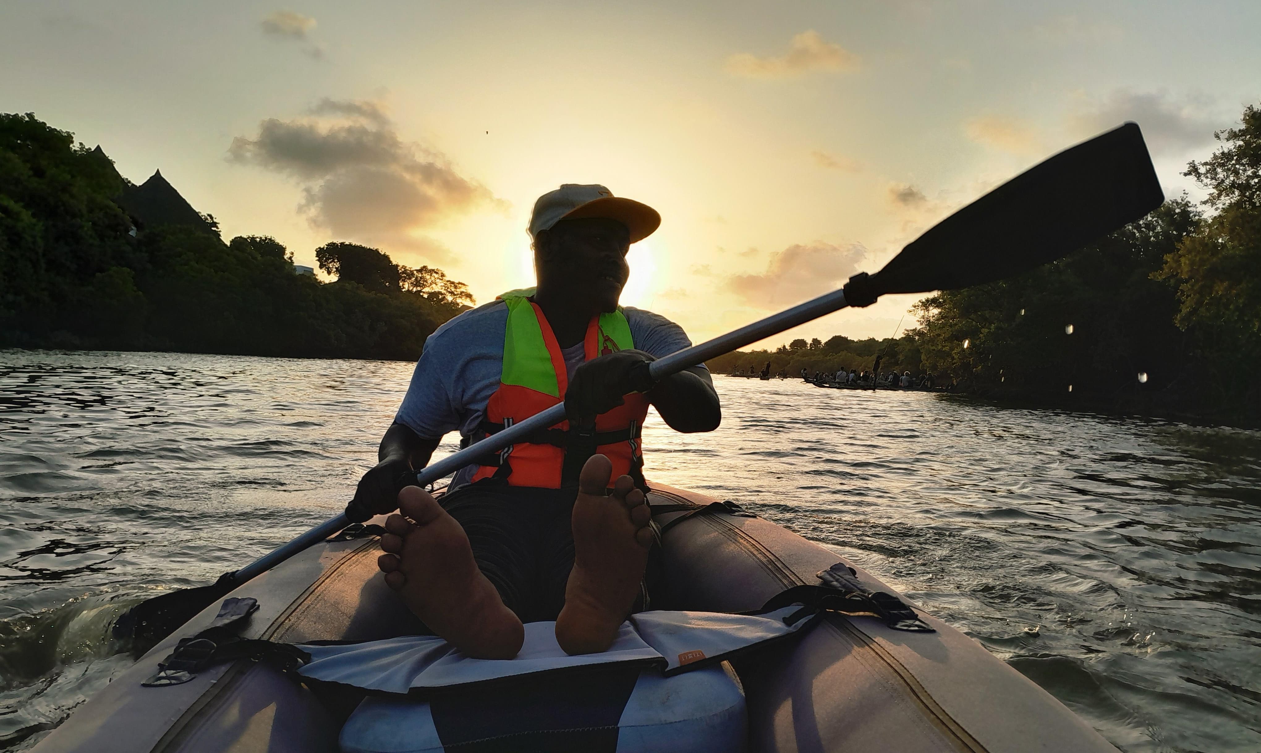 Kayaking at sunset, Diani, Kenya
