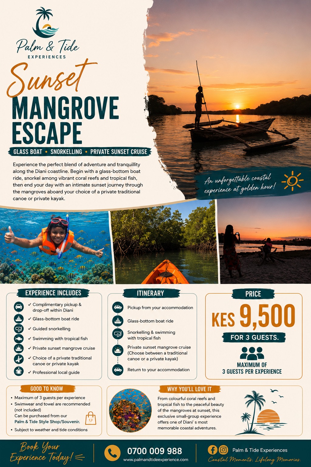 Sunset Mangrove Escape, Diani, Kenya
